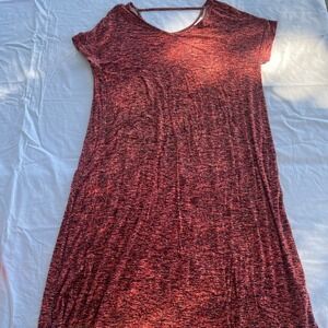 LuLaRoe MACY Maxi Dress Womens Small Rayon Stretch Small Orange/Red